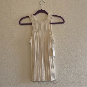 Anthropologie white high neck top